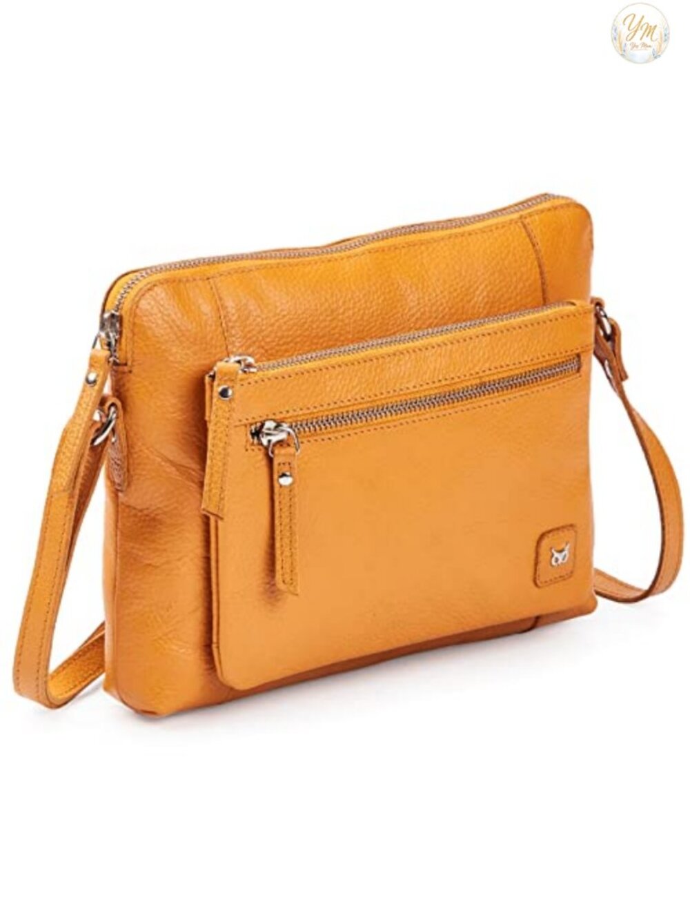 Genuine Leather Crossbody Bag Small Pebbled Sling Shoulder Handbag Adjustable